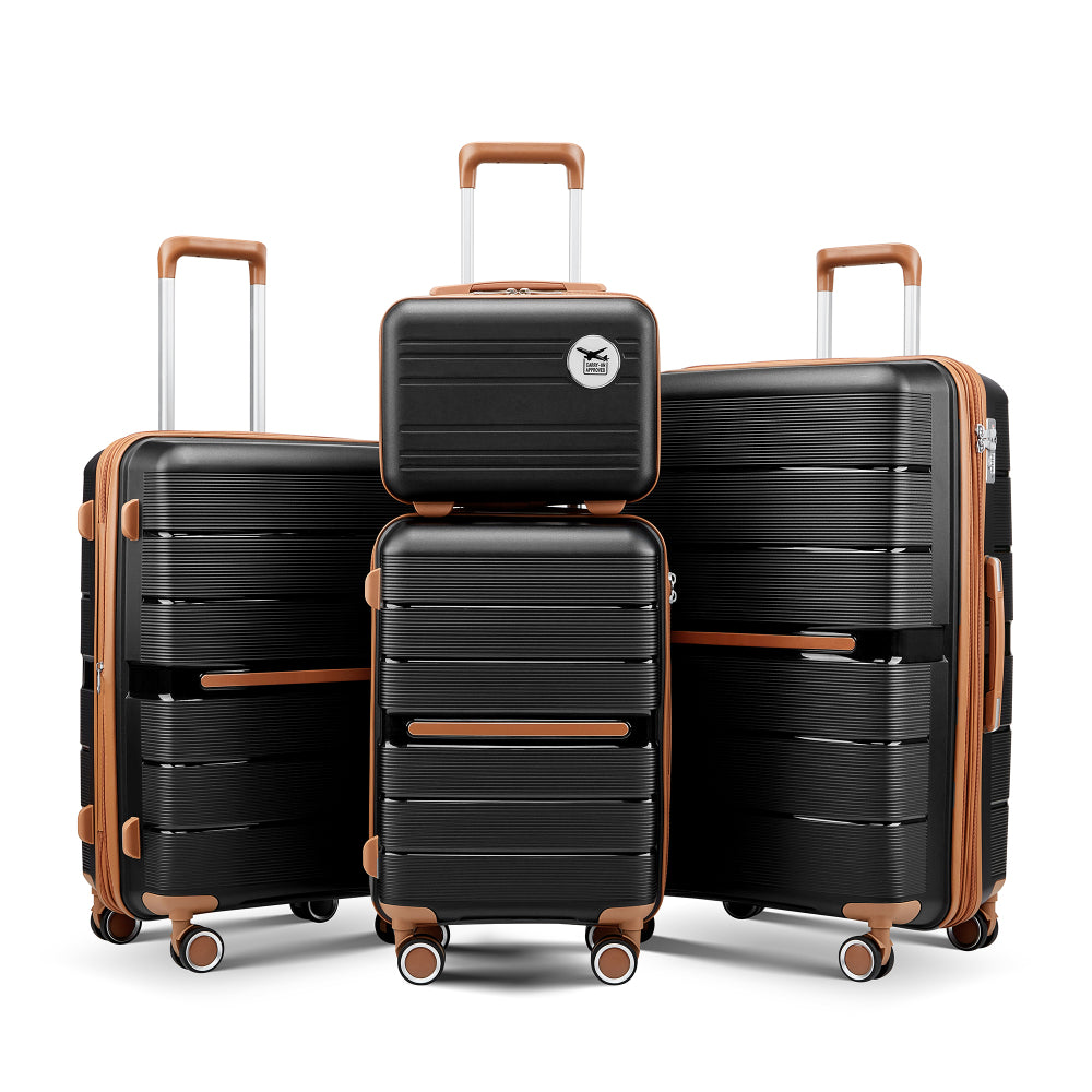 Luggage Sets 4 Piece(14/20/24/28) PP Lightweight & Durable Expandable suitcase