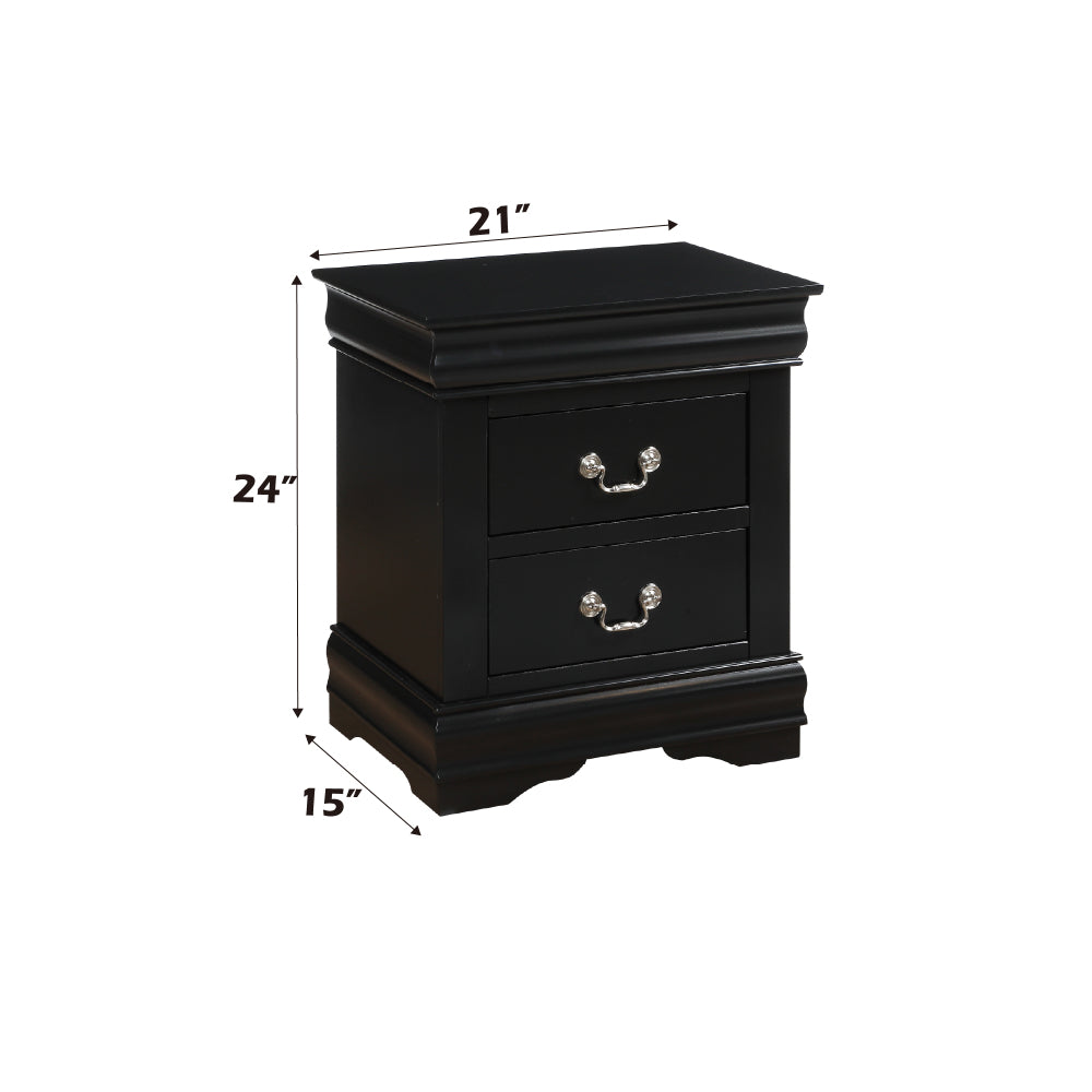 Louis Philippe Black Finish 2PCS Bedroom Set (E. King)