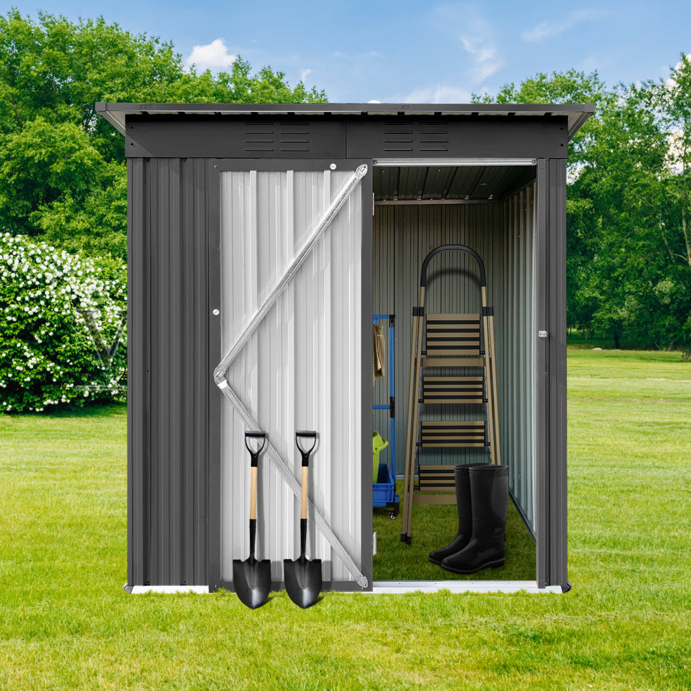 Metal garden sheds 5ft×4ft outdoor storage sheds Brown + Black