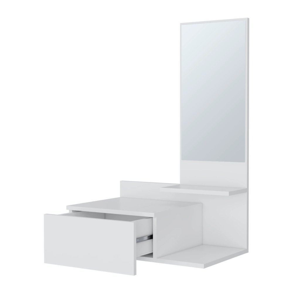 White Floating Vanity with Included Mirror