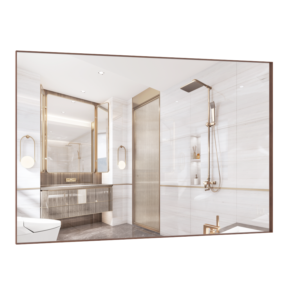 36x24 inches Modern Black Bathroom Mirror with Aluminum Frame Vertical or Horizontal Hanging Decorative Wall Mirrors for Living Room Bedroom