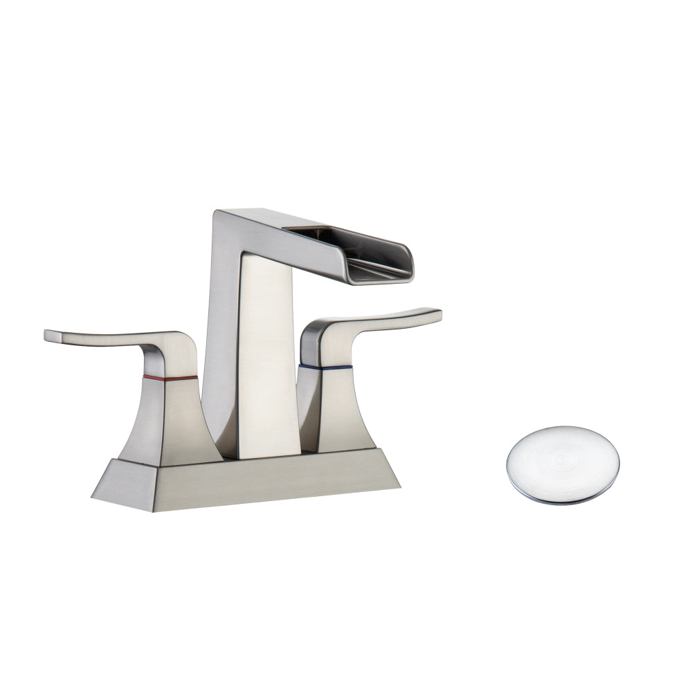 Widespread Bathroom Sink Faucet Brushed Nickel