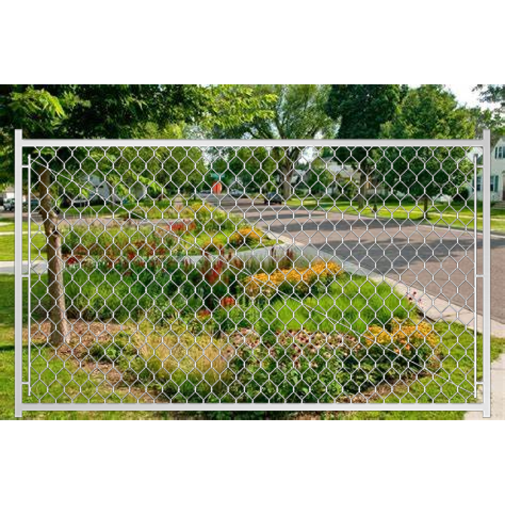Adjustable Chain Link Walk Gate Kit with Round Corner Frame, Fit-Right, 3.8'H