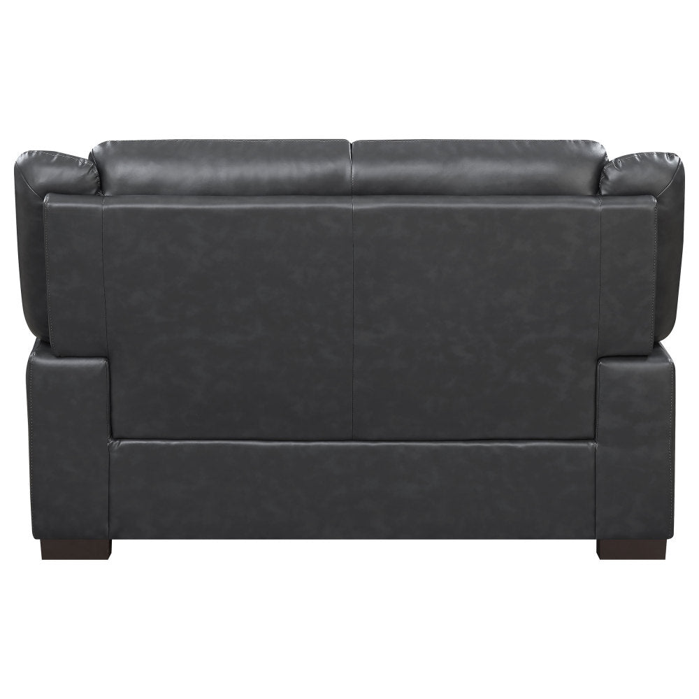 Borden Grey 2-piece Faux Leather Living Room Set