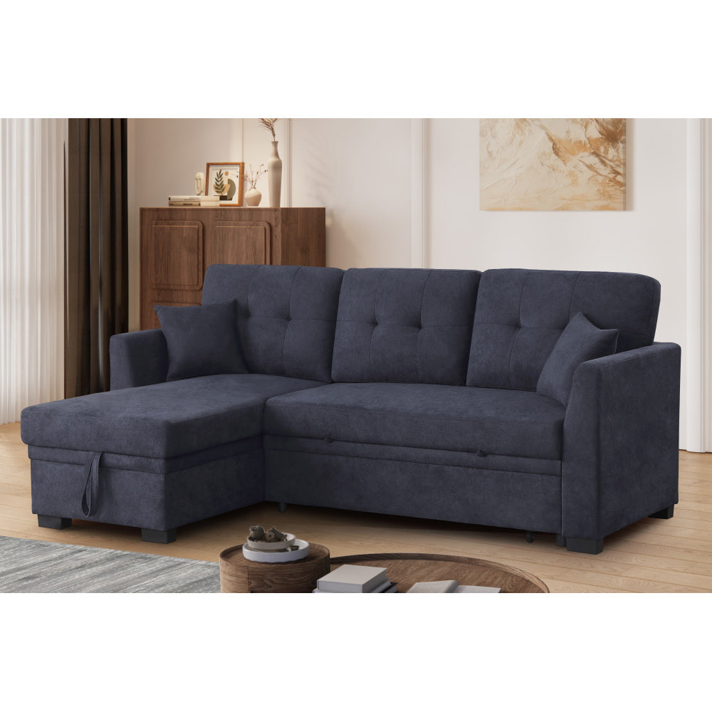 Sectional Sofa Bed, Dark Blue