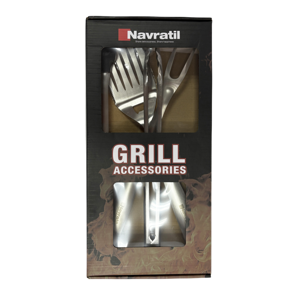 Heavy Duty BBQ Grill Tools Set Stainless Steel BBQ Accessories Grill Barbecue Grilling Tools Utensils Set with Spatula.Fork,Brush,Toogs Kit