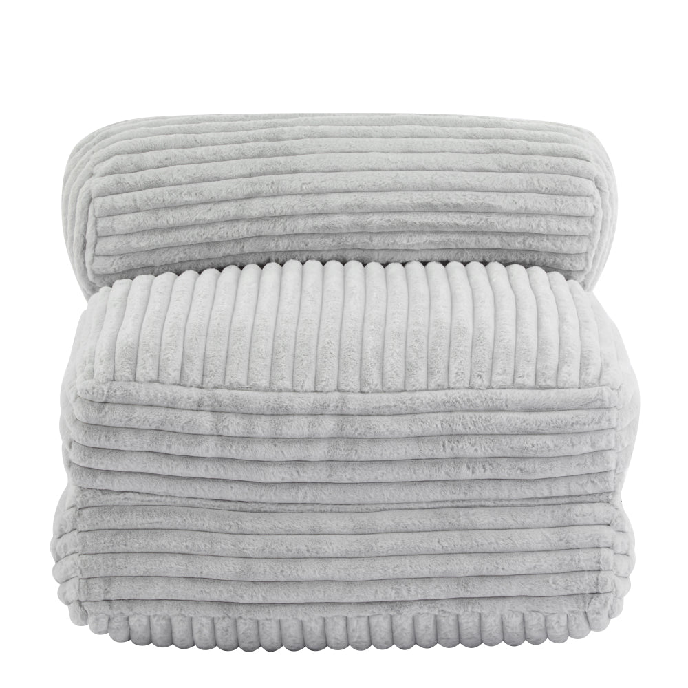 Latina Indoor Foldbable Bean Bag Lounge chair, Light Gray