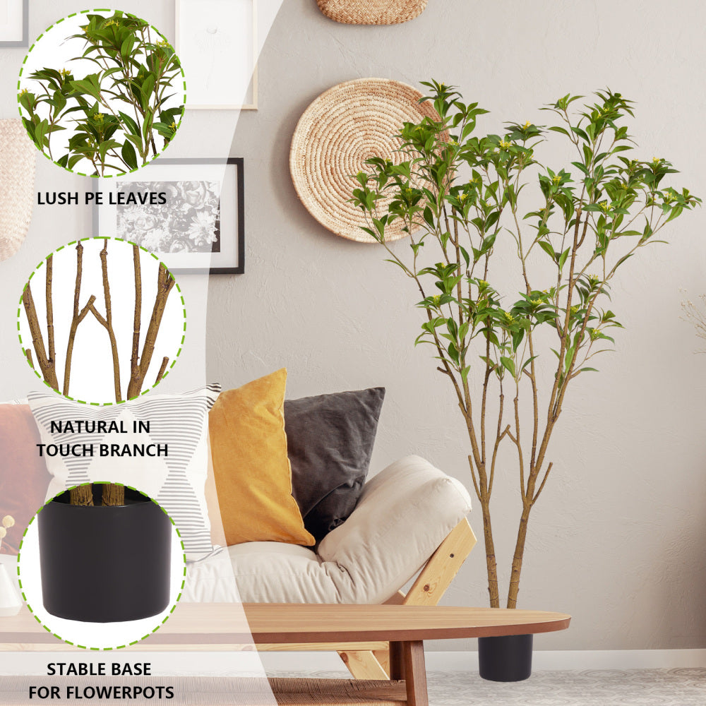 Faux Citrus Tree, 160cm Tall Artificial Indoor Plant with Lifelike Leaves for Home, Office, Living Room, or Porch Floor Decor, 1pc/set