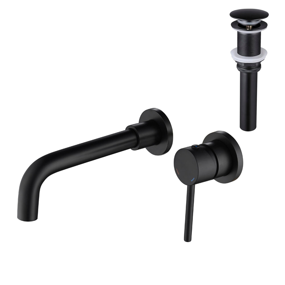 Waterfall Spout Bathroom Sink Single Handle Faucet with Pop-Up Drain (No Overflow)