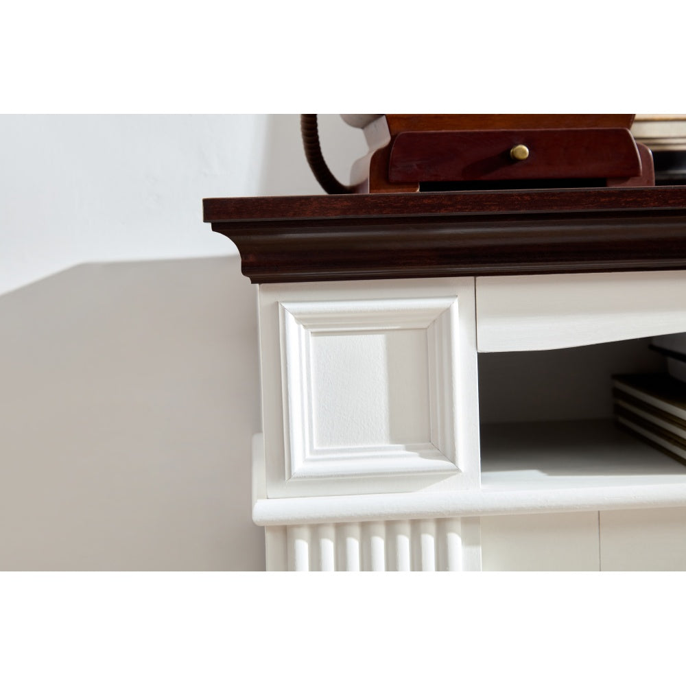 Farmhouse Style Fireplace TV Stand for 70-inch TV Electric Fireplace TV Stand for Living Room or Bedroom Storage