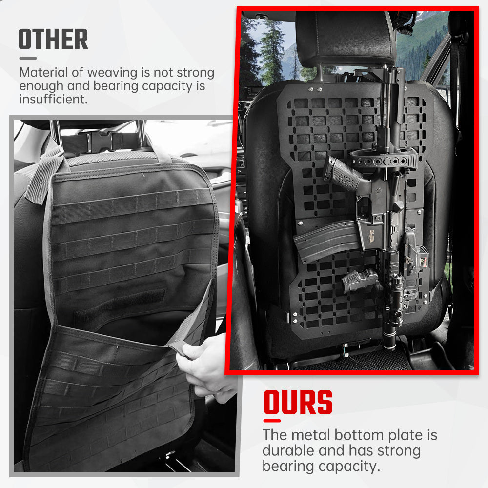 Universal Seat Back Molle Panel Organizer With Gun Holder
