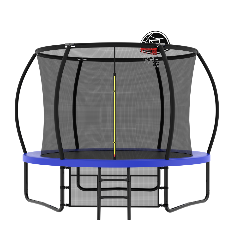 12FT Recreational Kids Trampoline with Safety Enclosure Net & Ladder, Outdoor Recreational Trampolines