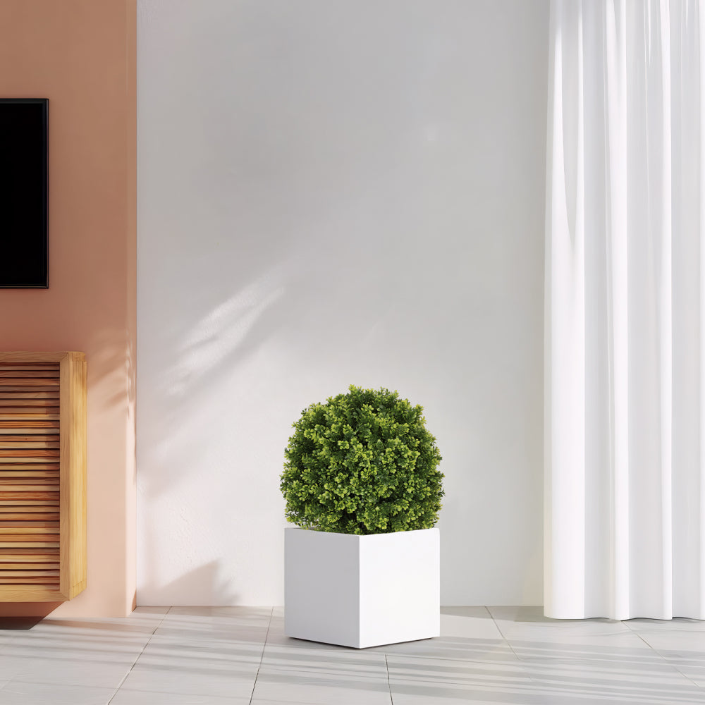 55cm Artificial Topiary Boxwood Ball Trees for Outdoor Front Porch, Patio, Balcony or Home Decoration, UV Resistant Faux Shrubs, 2pcs/set
