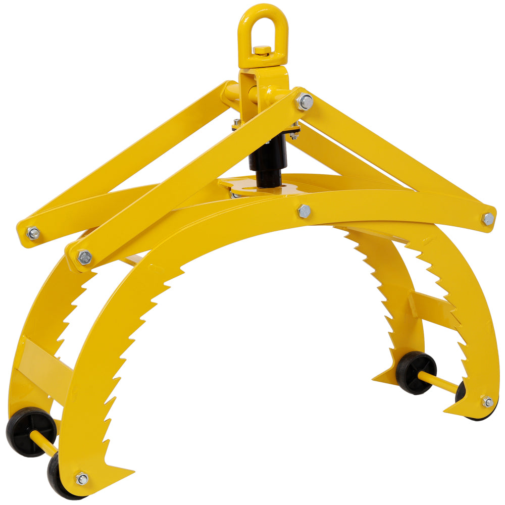 Automatic Grip and Release Log Tongs, 360° Swivel Lifting Tongs with 4 Claws 21" Open, 3300 LBS Load Capacity, Fit For Forklift, ATV, Tractor and so on. Yellow Color