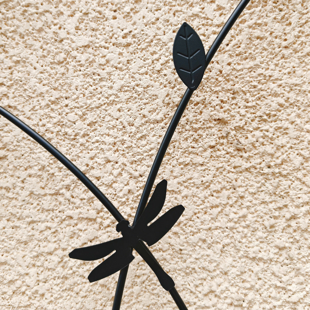 2 Pack Metal Garden Trellis 71" x 19.7" Rustproof Trellis for Climbing Plants Outdoor Flower Support Dragonfly Deco Black