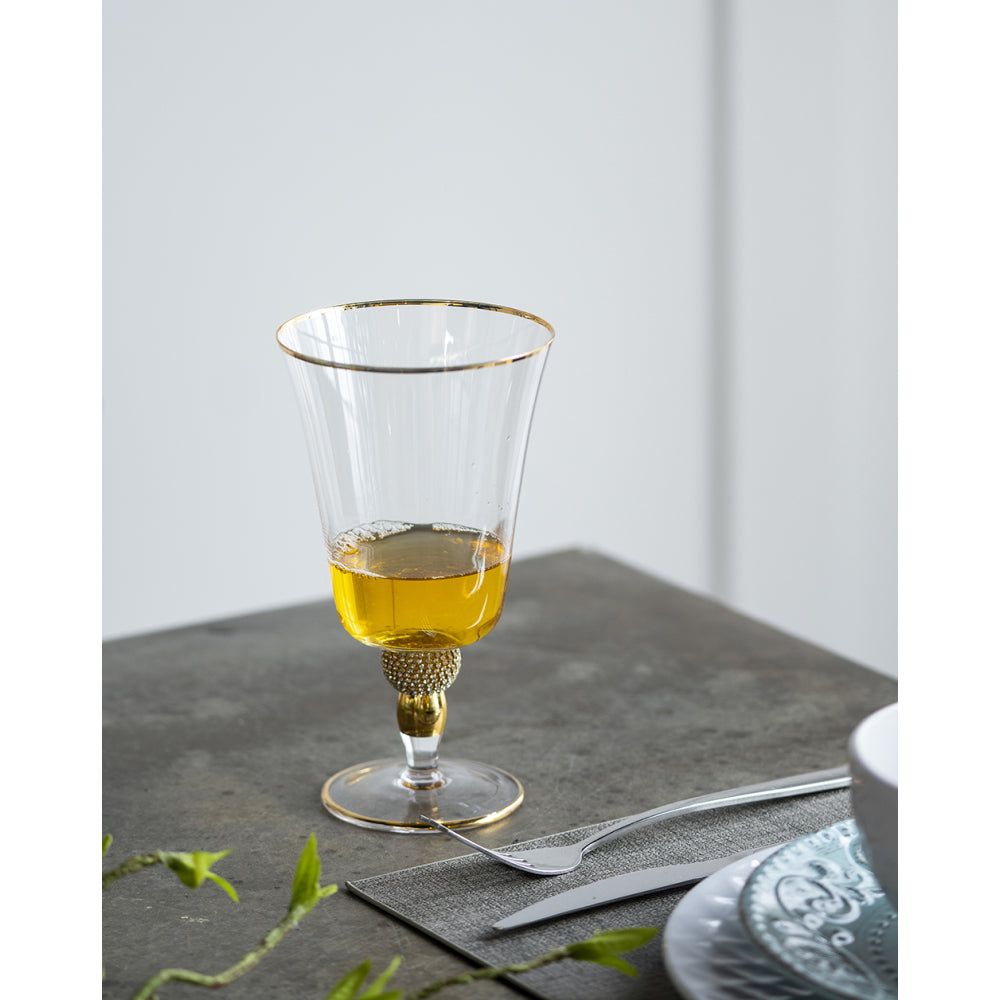 D3.7x7.7" Felicity Wine Glass with Silver Rim, Set of 4