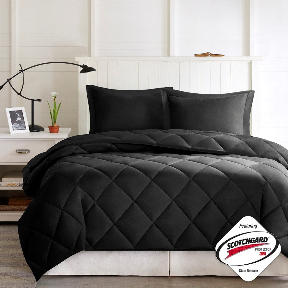 Twin/Twin XL 3M Scotchgard Diamond Quilting Reversible Down Alternative Comforter Set