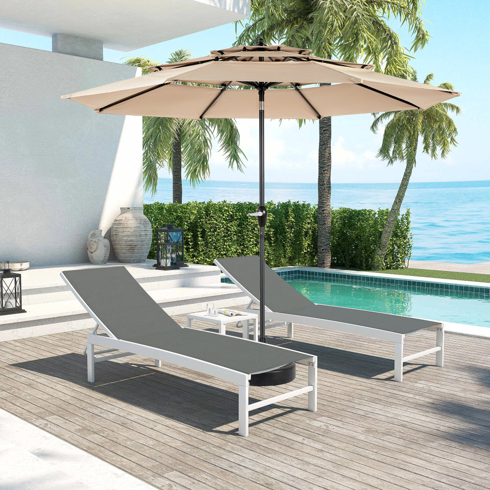 9FT Outdoor Patio Umbrella Outdoor Table Umbrella with Push Button Tilt and Crank, Market Umbrella 6 Sturdy Ribs , Deck, Backyard, Pool (Base Not Included) - ( Blue )
