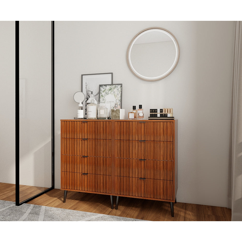 Wooden Chest of Drawers - Spacious Storage Organizer for Bedroom or Living Room, Modern Design with Multiple Compartments, Brown