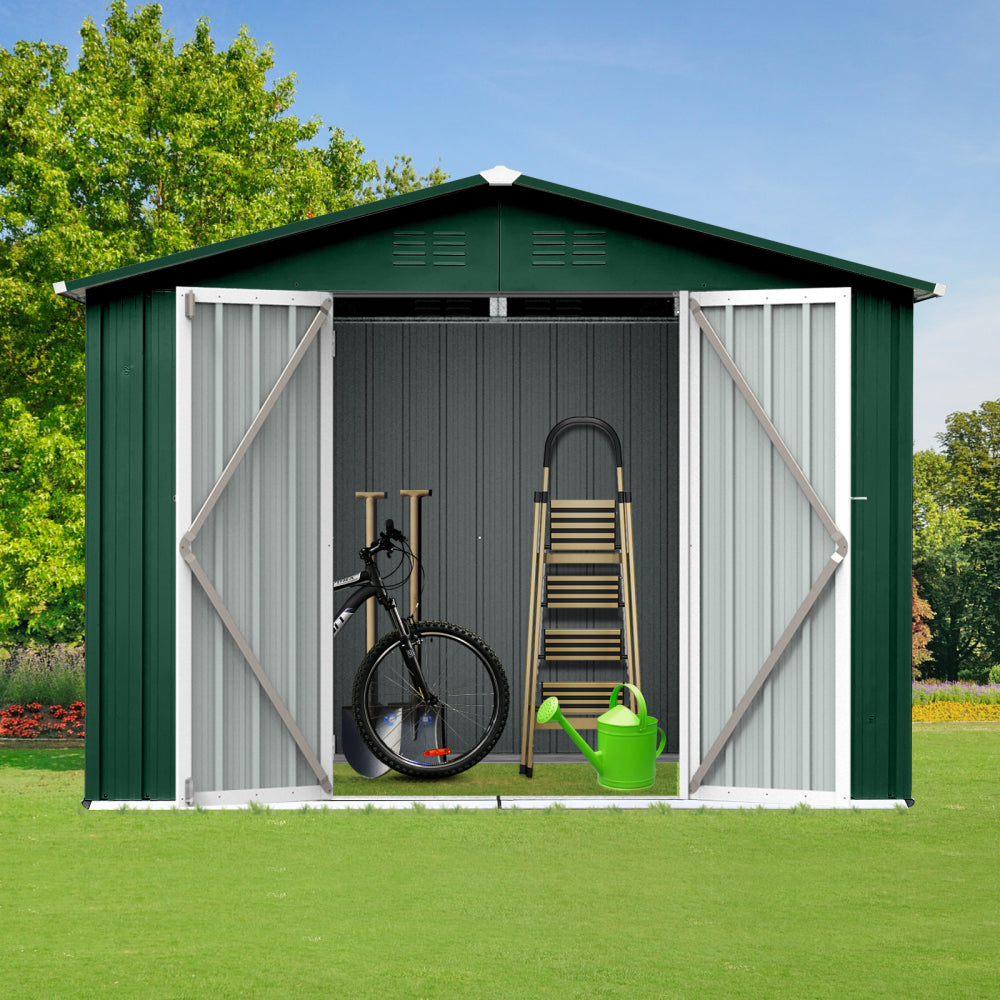 Metal garden sheds 8ft×6ft outdoor storage sheds Brown + Black
