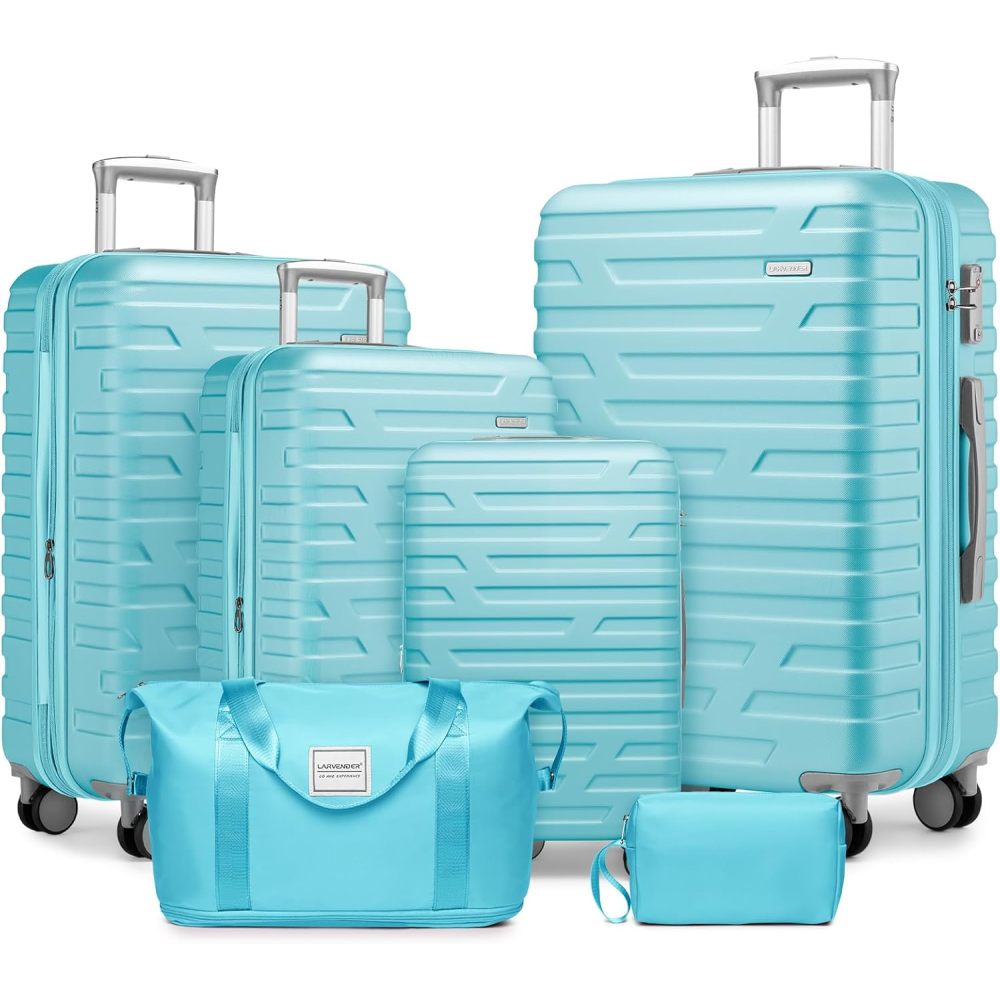Luggage Sets 6 Piece with Duffel Bags, Hardside Expandable Suitcases with Spinner Wheels TSA Lock, Cream