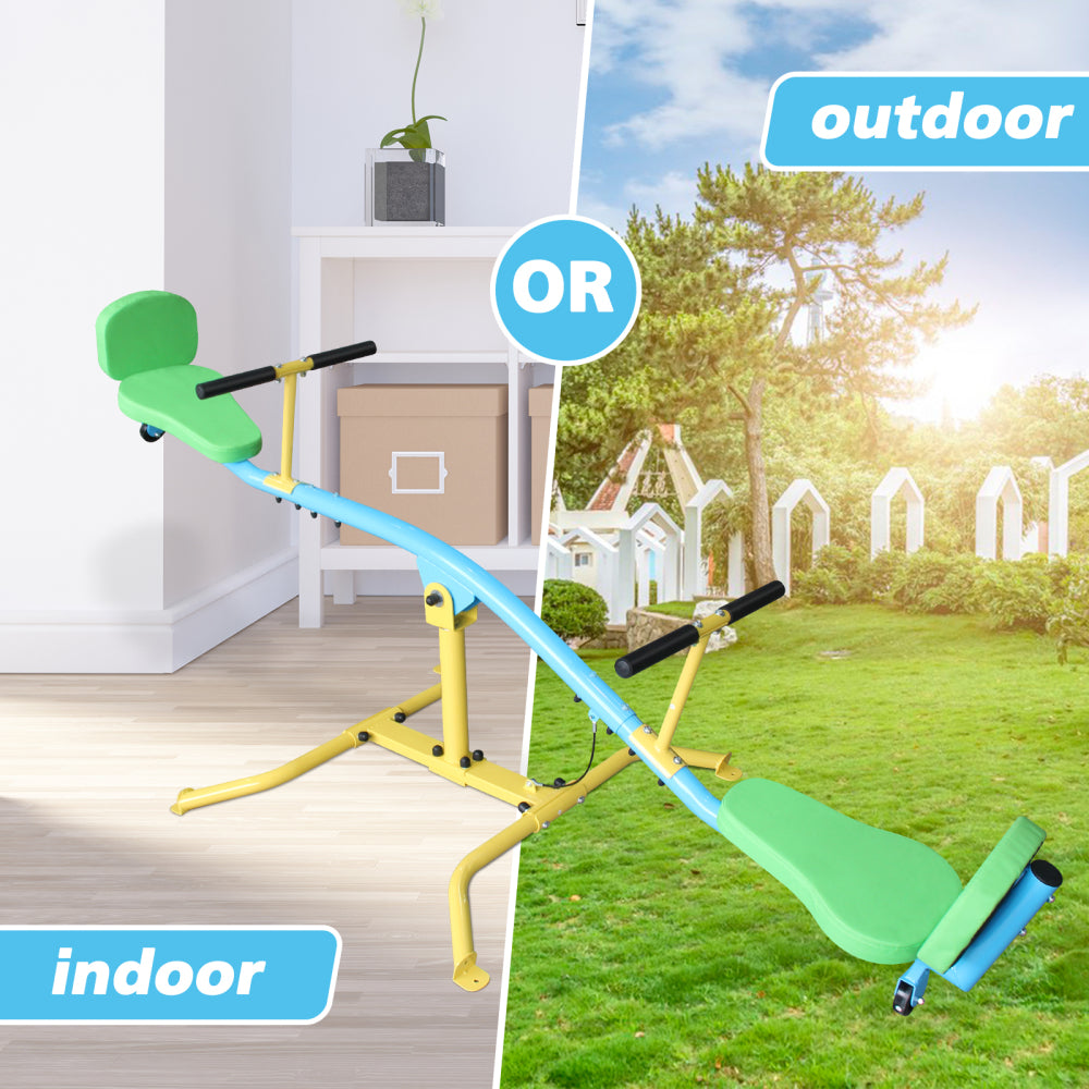 Children's seesaw double person 360° rotating seesaw with backrest indoor and outdoor playground double person rocking horse kindergarten toys