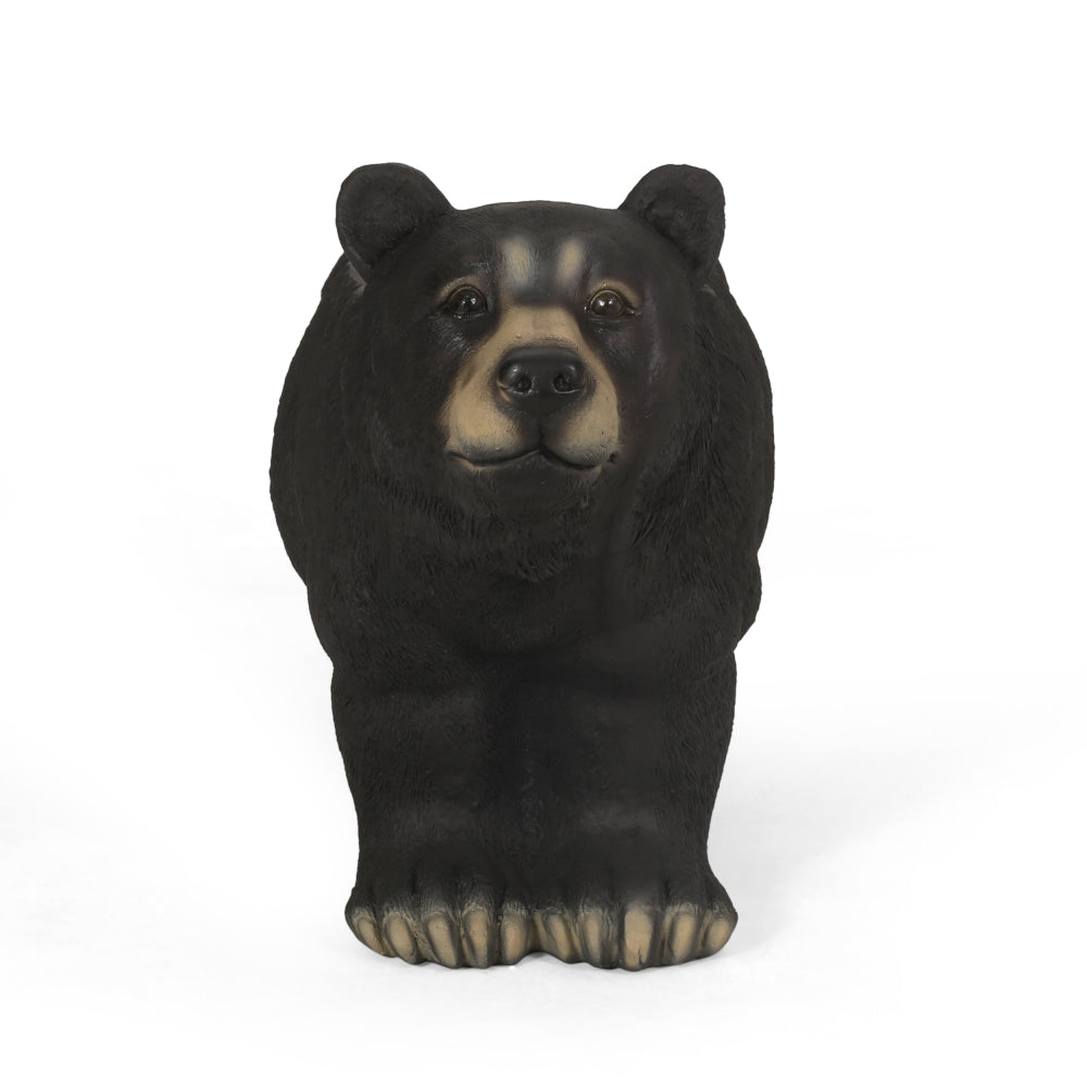 MGO BEAR BENCH, Concrete Outdoor Bench, Outdoor Bench, Matte Black + Black