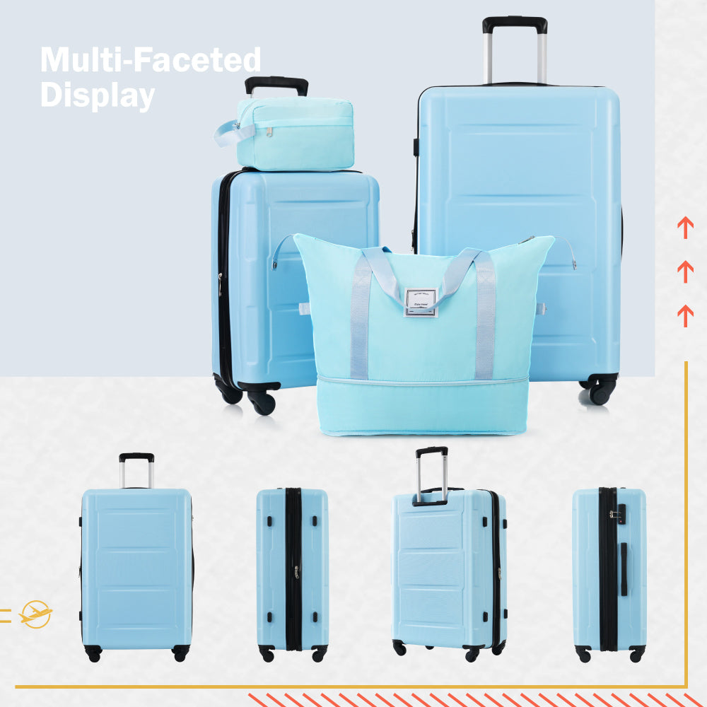 2 Piece Luggage Set with Bags Expanable Spinner Wheels ABS Lightweight Suitcase with TSA Lock 20inch+24inch