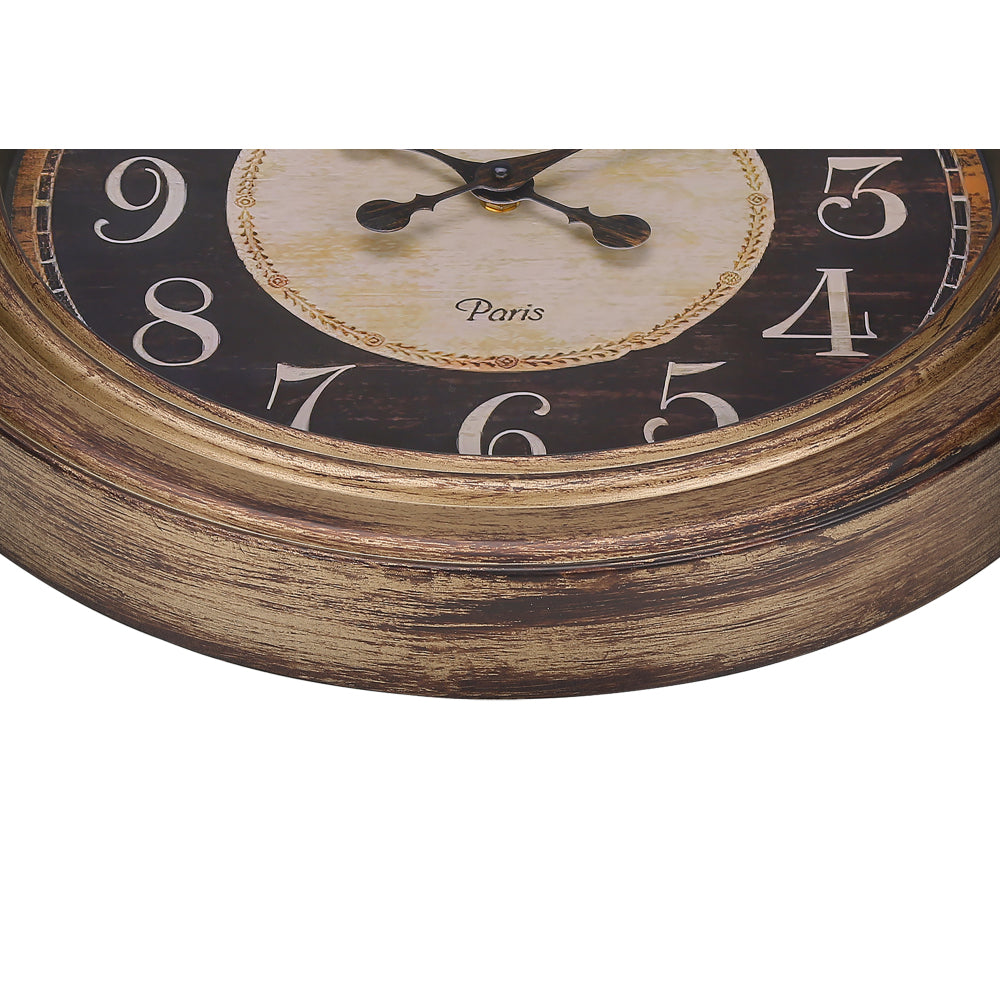 Clocks, 18" Round, Wall Clock, Antique Brown, Traditional