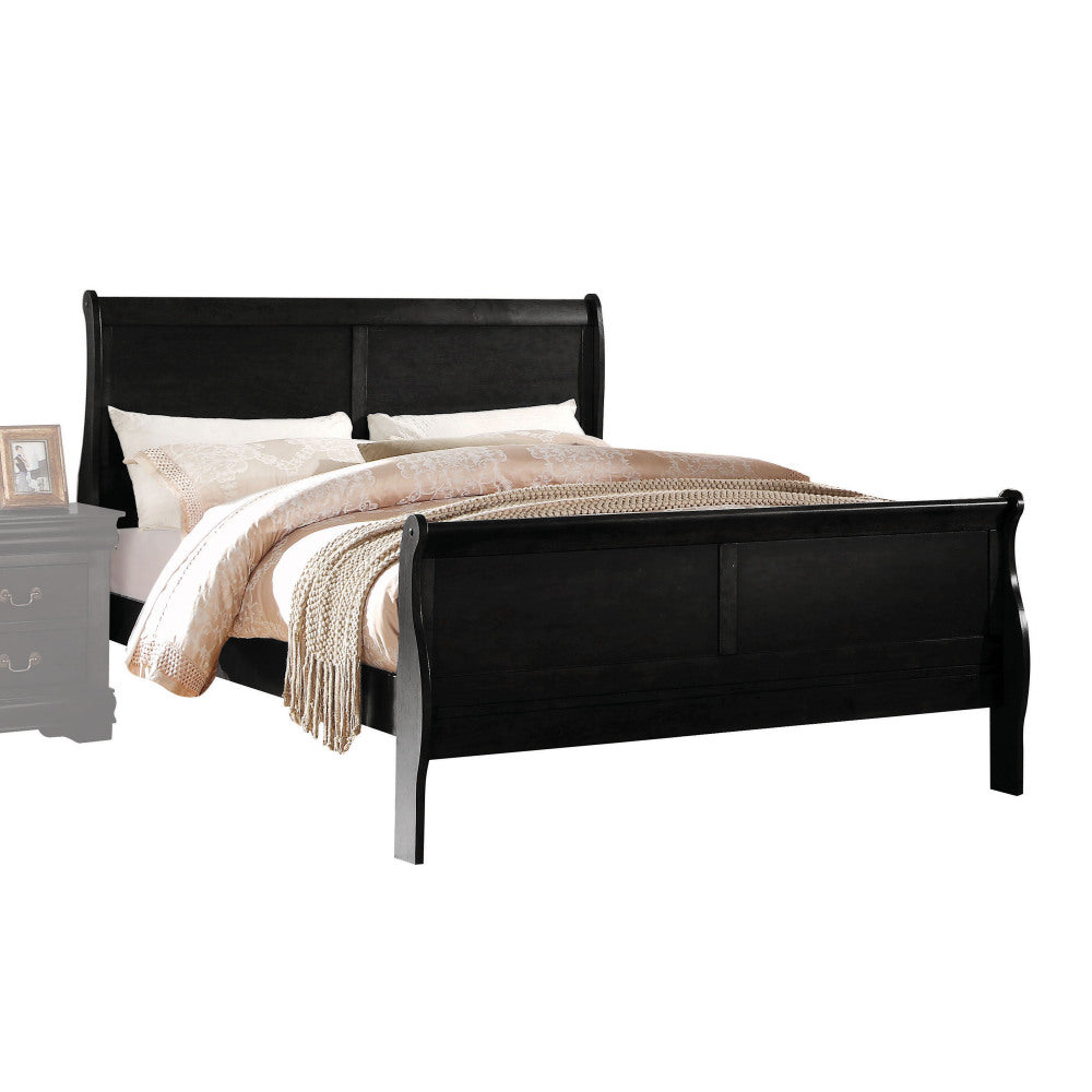 Louis Philippe Black Finish 2PCS Bedroom Set (E. King)