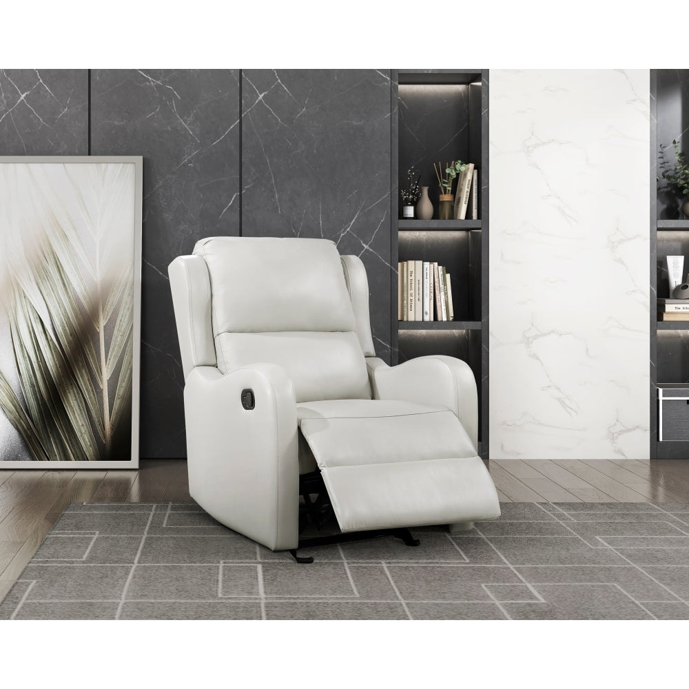 Faux Leather Upholstery Gray Reclining Chair 1pc Living Room Furniture Comfort Seating