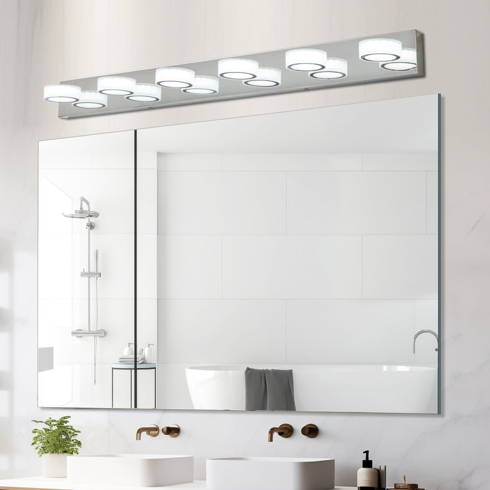 (Same as W1340110595/L2010) 45" Modern 6-Light LED Vanity Light, Sleek Black Bathroom Wall Light Fixture for Mirror, Shower, and Bathroom Decor