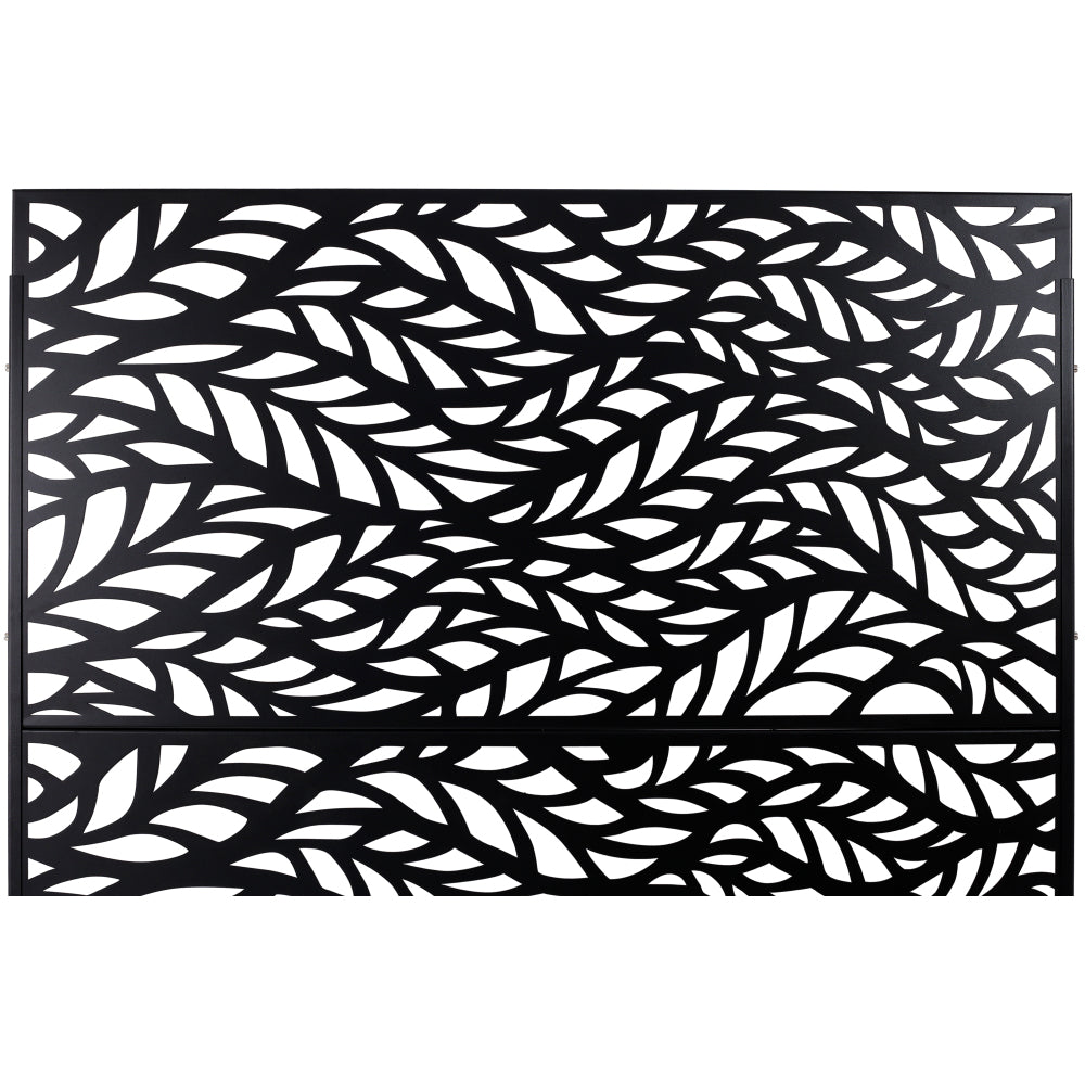 Outdoor & Indoor Privacy Screen Metal Privacy Screen 76" H×48" W, Freestanding Decorative Privacy Screen for Deck Balcony Patio, Privacy Fence Panels for Outside Lawn Garden PS110 BLACK