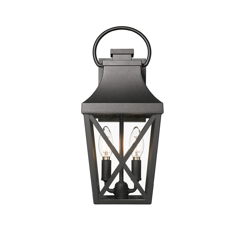 Outdoor Wall Lights, Porch Lights, Waterproof Outdoor Wall Sconce, Exterior Light Fixture Matte Black with Clear Glass Shade for Garage Patio Front Door Balcony (1 pack)