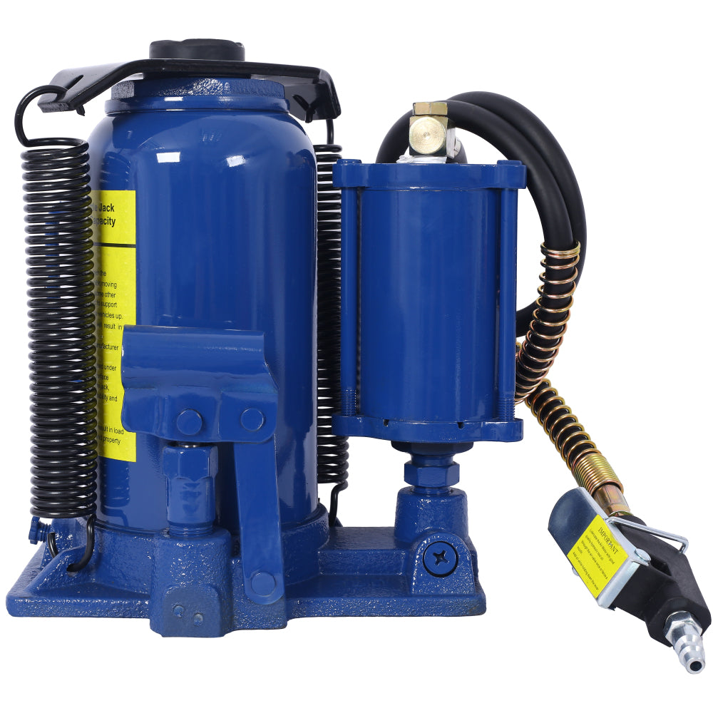 Air Hydraulic Bottle Jack, 20 Ton/44029 LBS All Welded Bottle Jack, 10.2-19.7 inch Lifting Range, Manual Handle and Air Pump, for Car, Pickup, Truck, RV, Auto Repair, Industrial Engineering ,Blue
