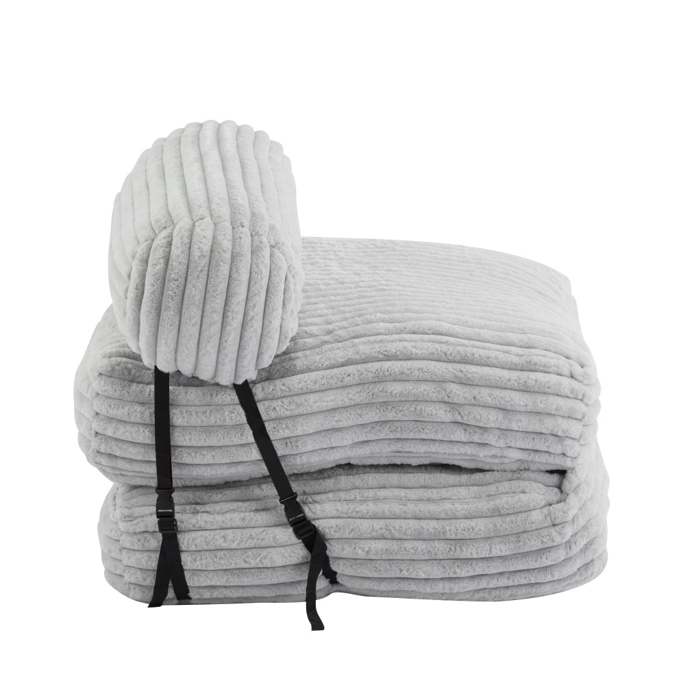 Latina Indoor Foldbable Bean Bag Lounge chair, Light Gray