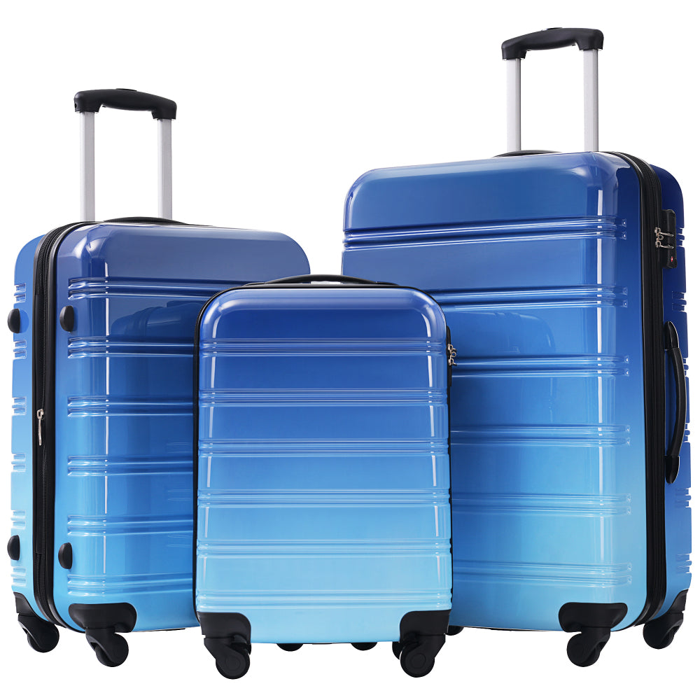 3 Piece Luggage Set Hardside Spinner Suitcase with TSA Lock 20" 24' 28" Available