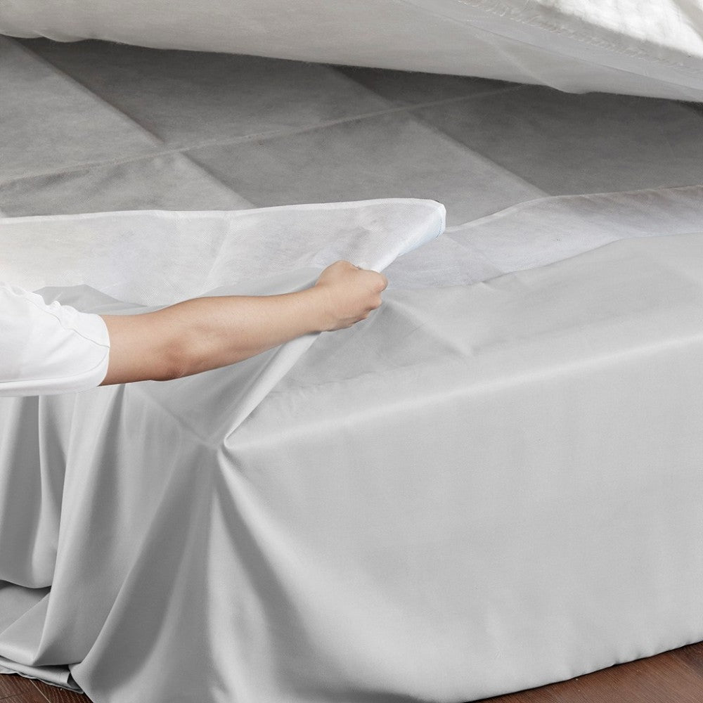 Wrap Around Adjustable Bedskirt Grey One Size