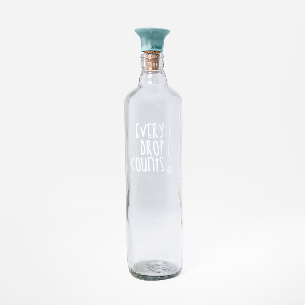 Drop Glass Water Bottle with Ceramic Stopper-750 ML