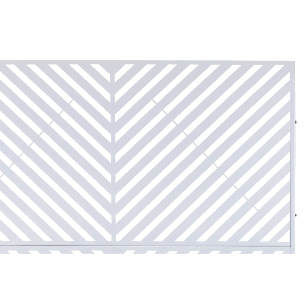 Outdoor & Indoor Privacy Screen Metal Privacy Screen 76" H×48" W, Freestanding Decorative Privacy Screen for Deck Balcony Patio, Privacy Fence Panels for Outside Lawn Garden PS113 WHITE