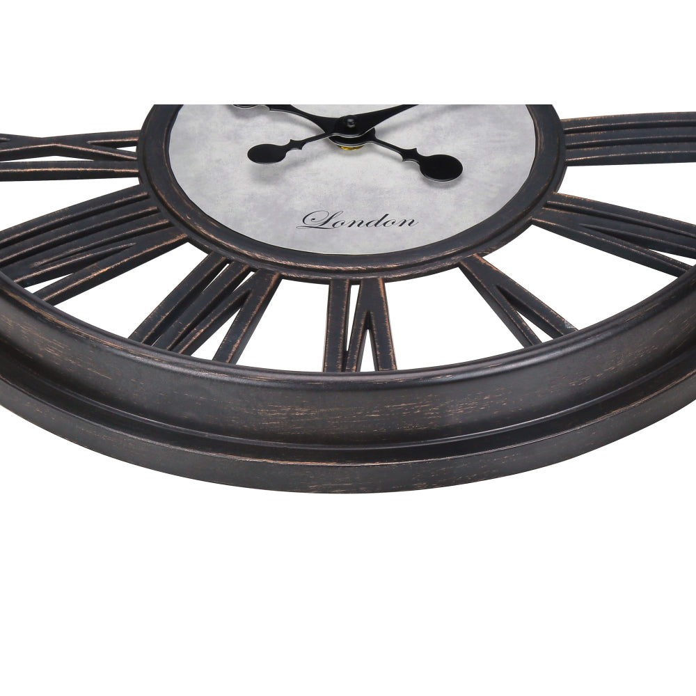 Clocks, 18" Round, Wall Clock, Antique Black, Transitional
