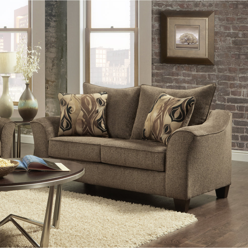 Camero Platinum Fabric Pillowback Loveseat
