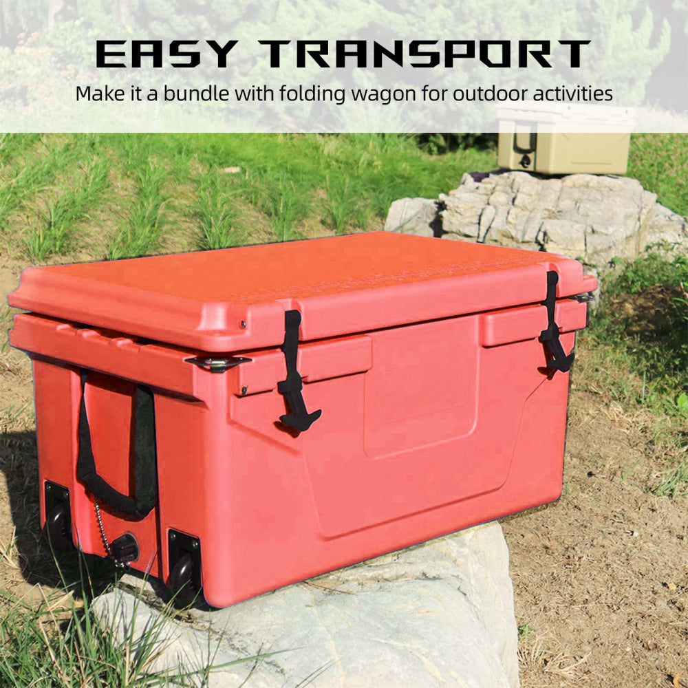 Red outdoor Camping Picnic Fishing portable cooler 65QT Portable Insulated Cooler Box