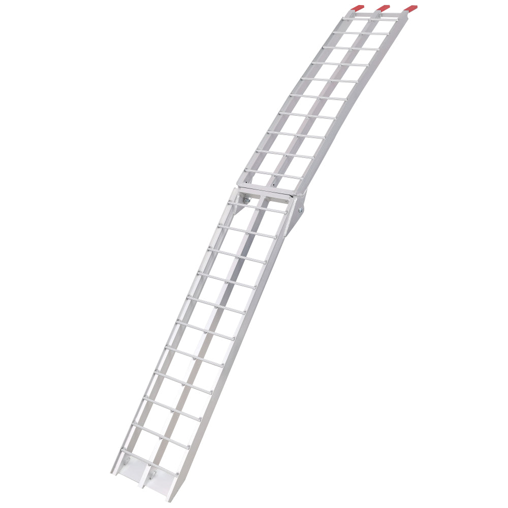 7.5FT Aluminum Loading Ramps, 1500 Lbs Capacity per pair, With safety straps, Motorcycle Ramp, ATV Truck Ramps, Tailgate Ramps, Four Wheeler Ramps for Trucks, Lawn Mower, UTV, 1 PAIR, SILVER Color