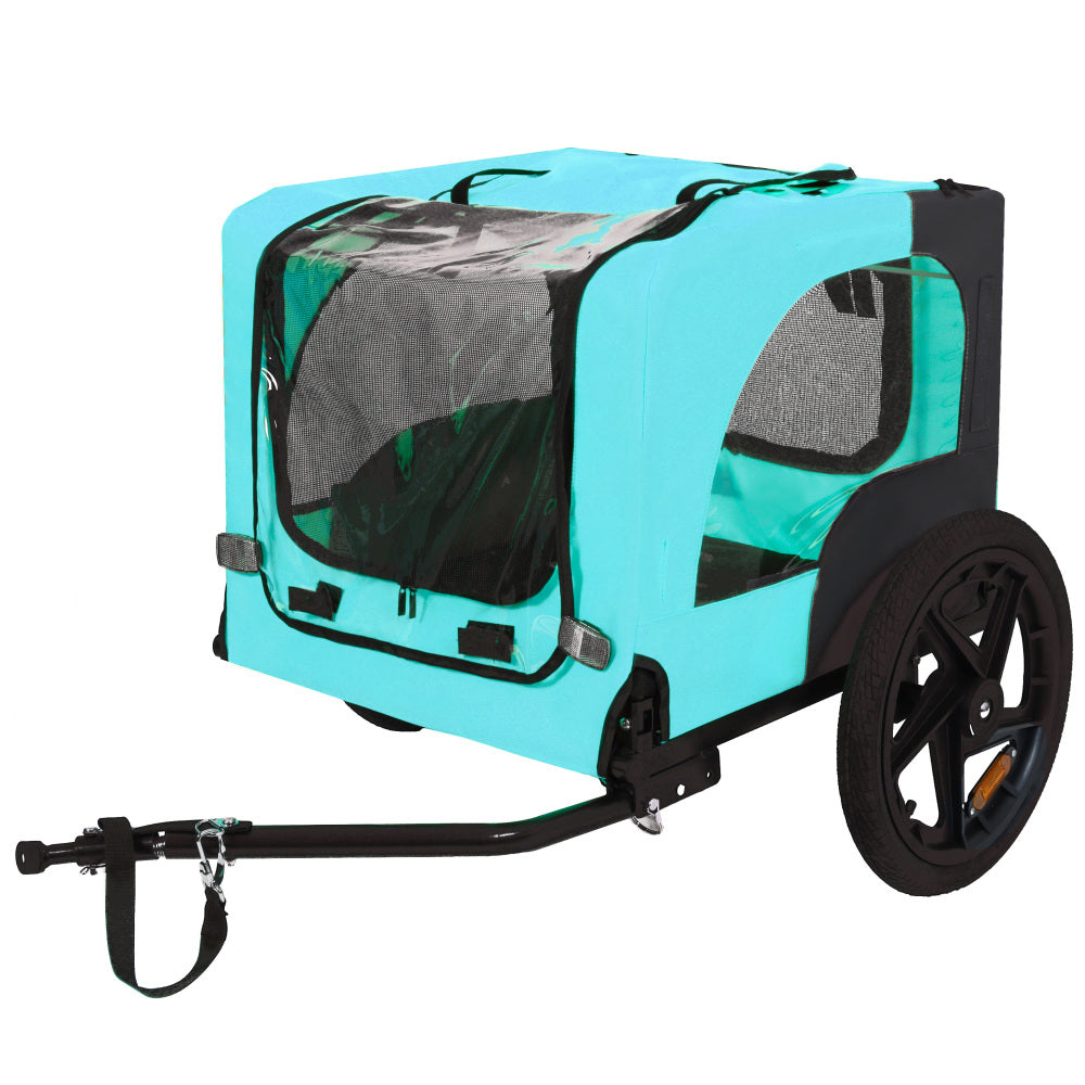 Pet Bike Trailer Dog Cart for Bicycle, Suitable for Small and Medium Pets, Easy Folding Cart Frame, Quick Release Wheel, Non-Slip Floor, Internal Leash