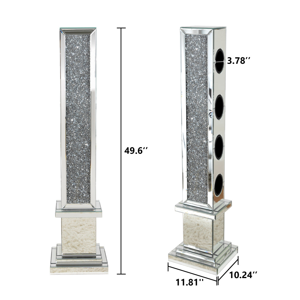 UK style hot sales crushed diamond floating silver mirrored wine bottle holder