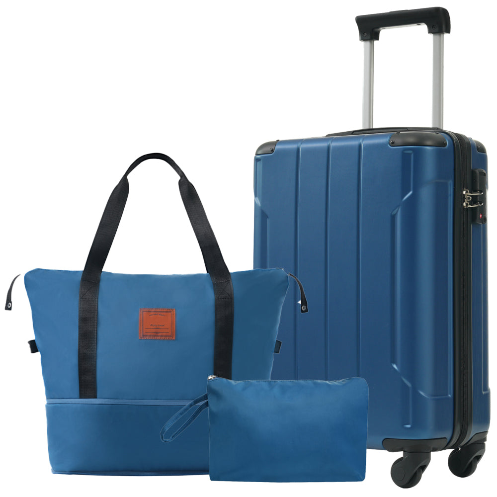 Hardshell Luggage Sets 3 Piece Carry-on Suitcases with Wheels Travel Luggage for Men Women, Green(20in)