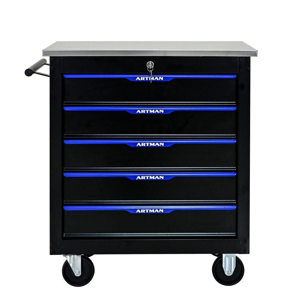 Movable Lockable Double Door Partition with Lock Multi-functional Hardware Storage Tool Car Auto Repair Locker--BLAK&BLUE