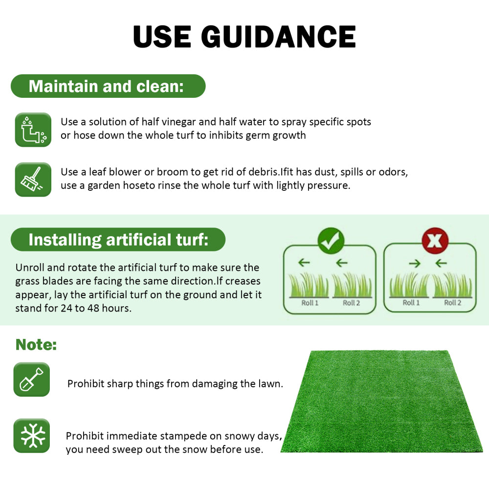 (2Pack)3.3FTx10FT Artificial Grass Realistic Synthetic Thick Fake Faux Grass Rug Astroturf Carpet Landscape for Dogs Indoor Outdoor Garden Lawn Mat, with Drainage Holes