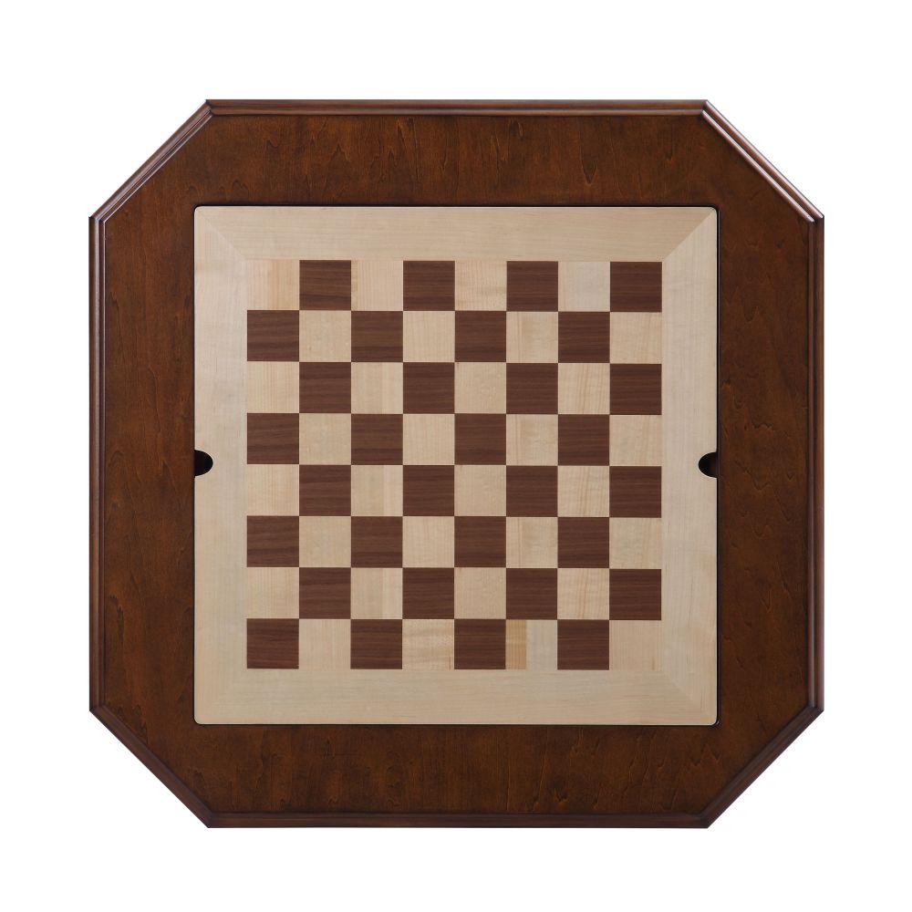 Bishop II Cherry Finish Reversible Chess Checker Game Table w/Game Tray (Chess Fingures Not Included)